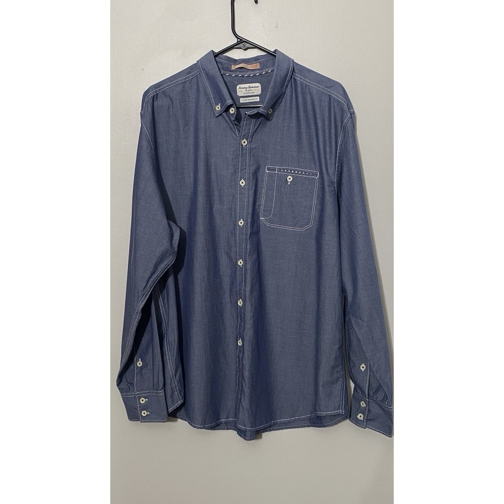 Tommy Bahama Jeans Island Crafted Denim‎ Style Shirt XL Long Sleeve Modern Fit